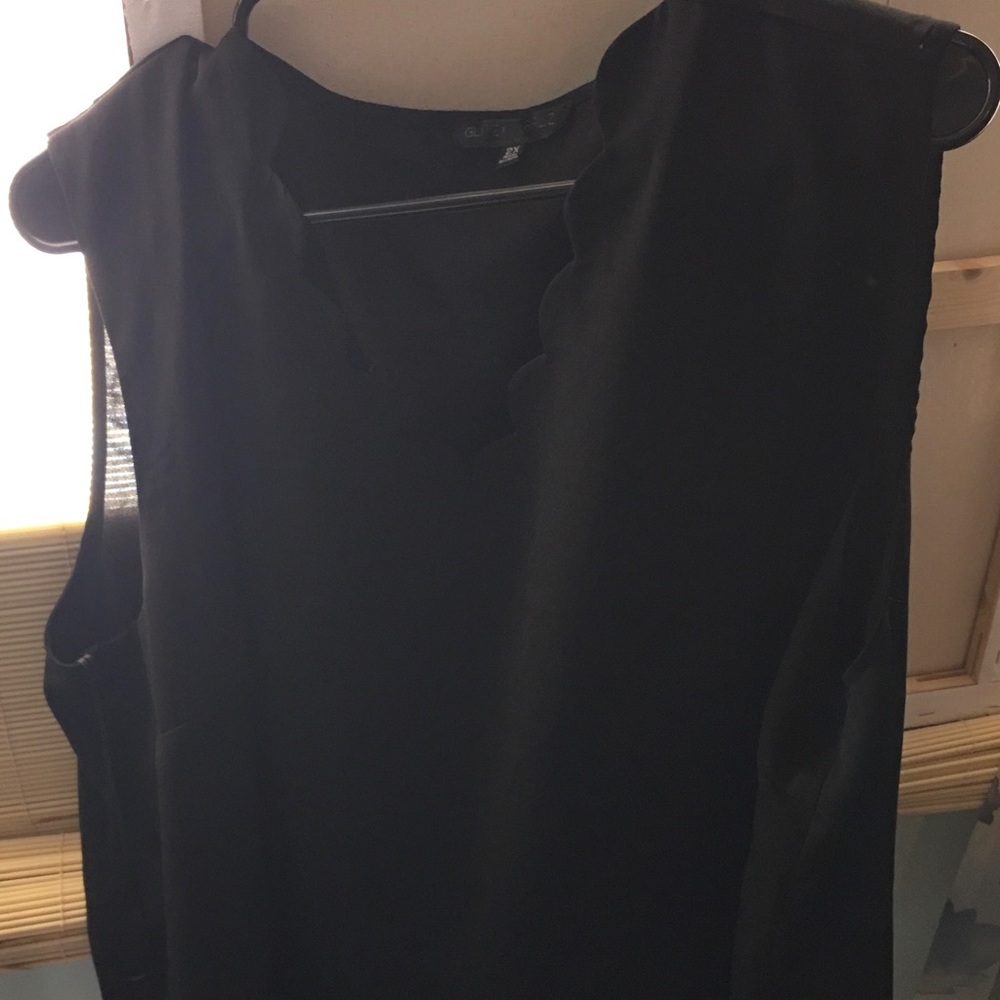 Black Glitzy girl blouse. 2 X size, great shape